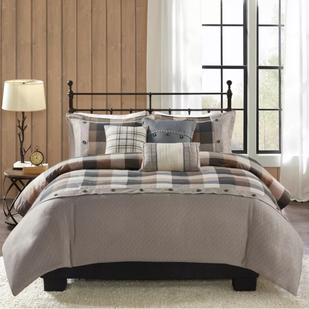 Madison Park Ridge 6 Piece Herringbone Duvet Cover Set
